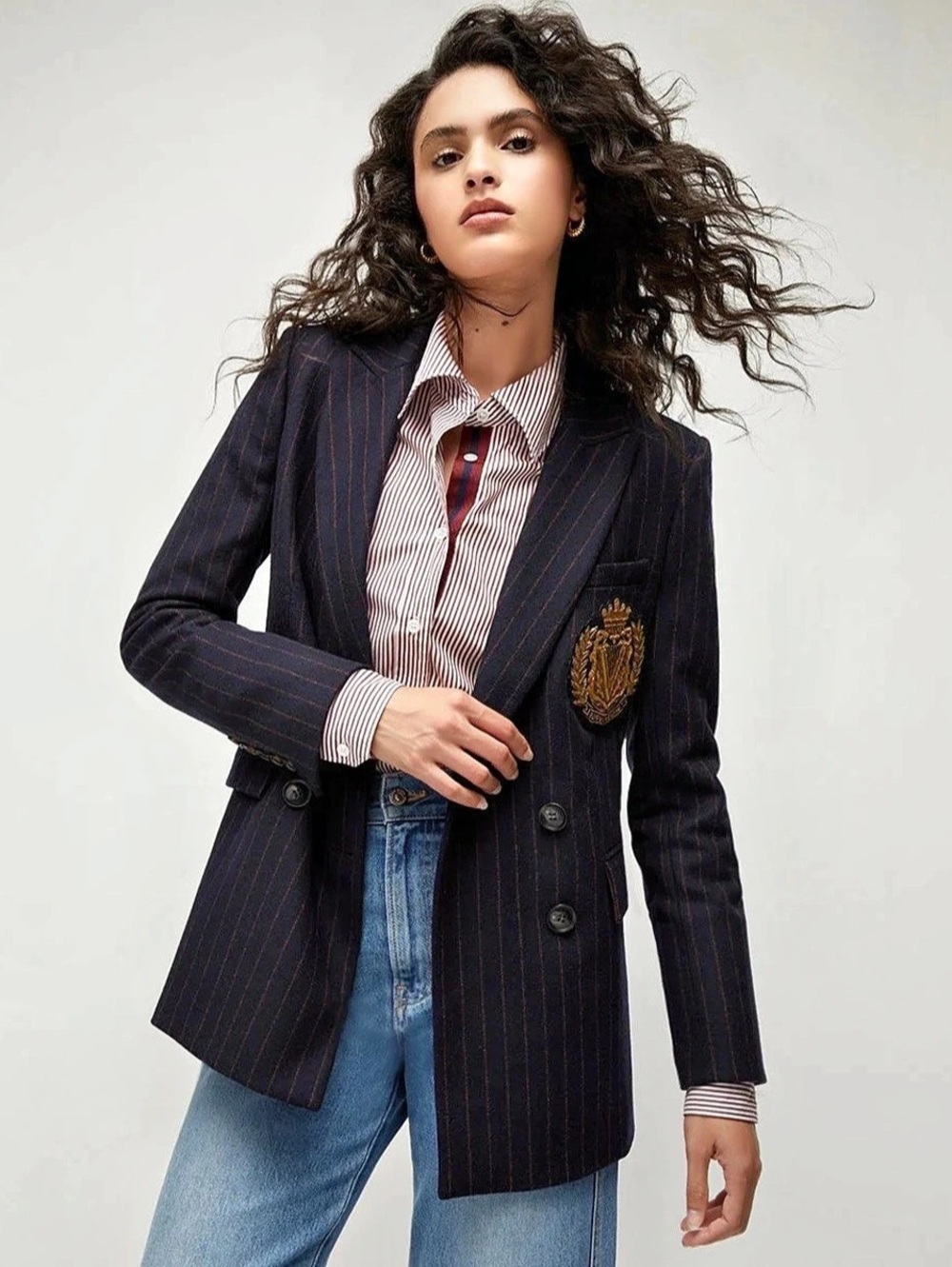 Veronica Beard Pinstripe Dickey Blazer